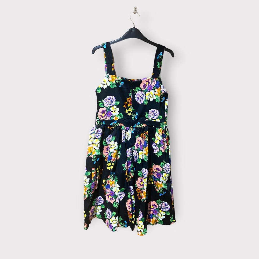 Black multicoloured floral dress atmosphere primark size 14 pattern summer new - Picture 3 of 8